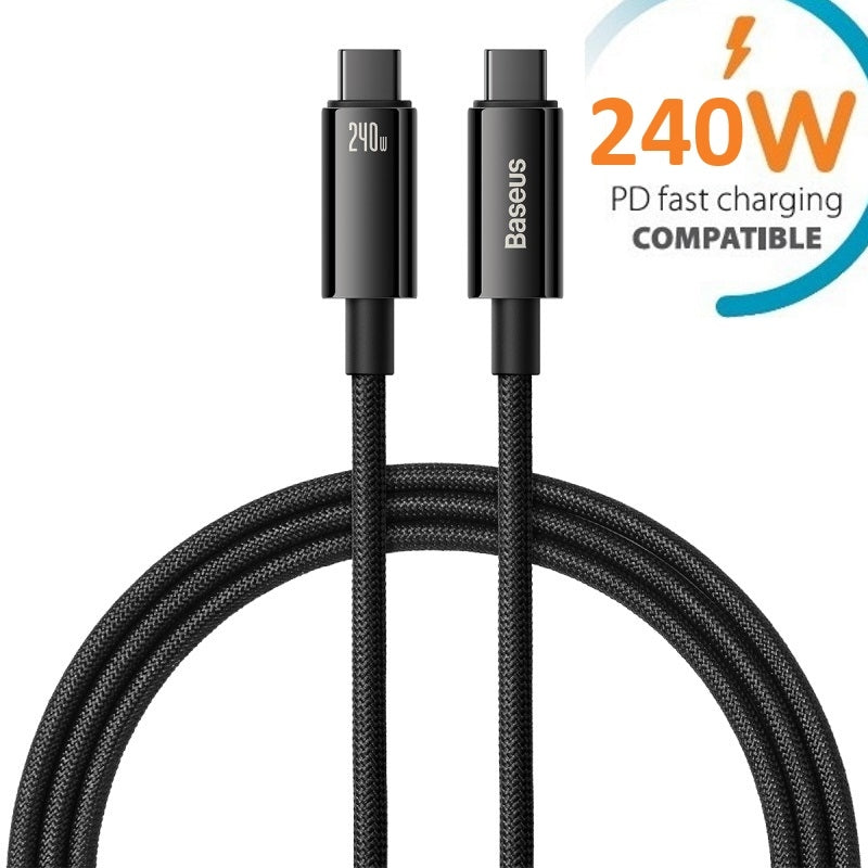 Baseus Tungsten 240W USB-C till USB-C Snabbladdningskabel 1m – För MacBook, Laptops & Mobiltelefon