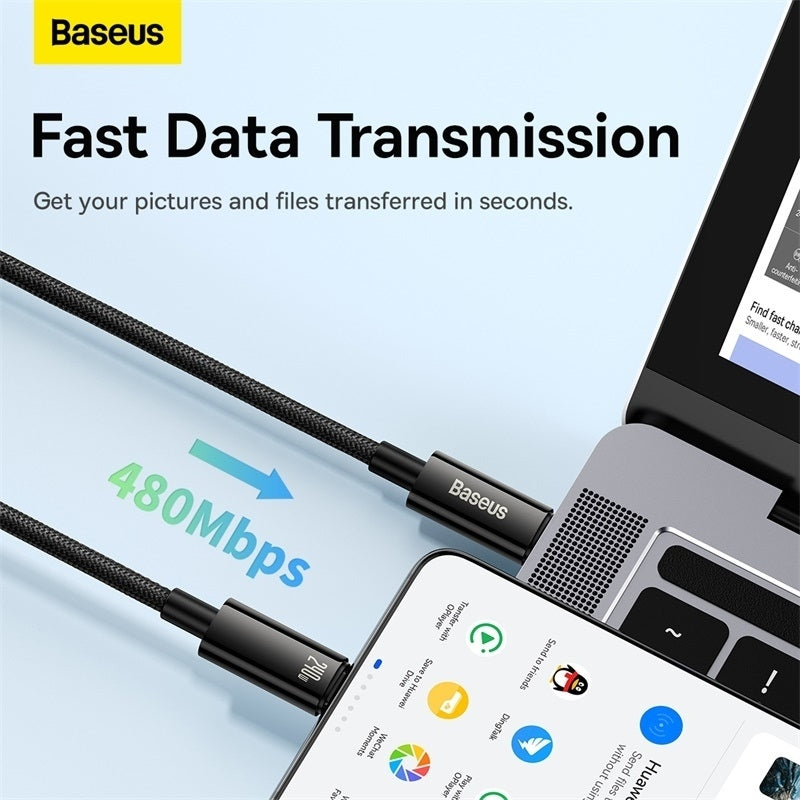 Baseus Tungsten 240W USB-C till USB-C Snabbladdningskabel 3m – För MacBook, Laptops & Mobiltelefon