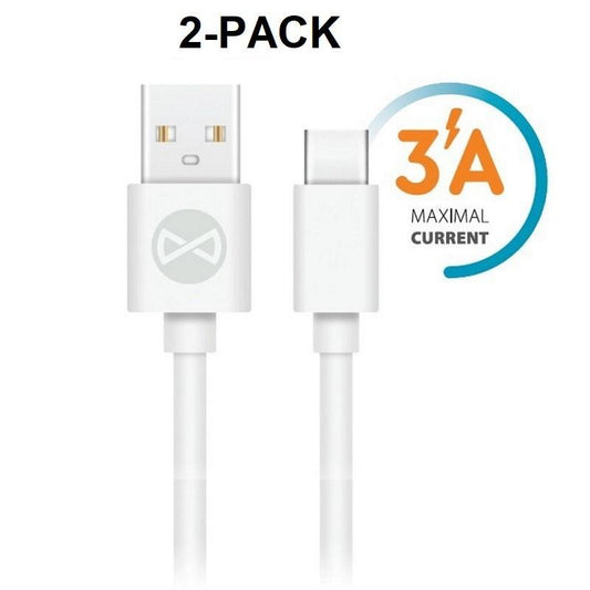 2-PACK Snabbladdning 1M USB-C 3Amp kabel laddare / Dataöverföring