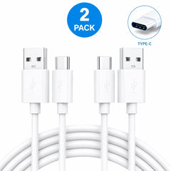 2-PACK USB-C Snabbladdning 2.1A kabel för Samsung, Android -1m