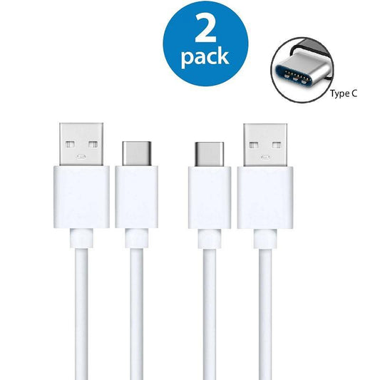 2-PACK USB-C Snabbladdning 2.1A kabel för Samsung, Android -1m