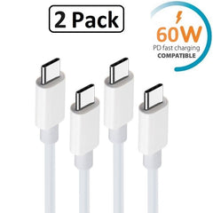 [2-Pack] 60W PD USB-C Snabbladdning kabel Samsung, iPhone15/16 -1m