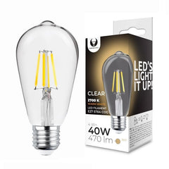 2-Pack Forever Klar LED-lampa med filament, E27 4W 2700K 470lm