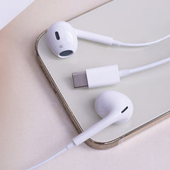 2-Pack USB-C In-Ear Hörlurar med Mikrofon för iPhone 17/16/15, Samsung & USB-C Enheter