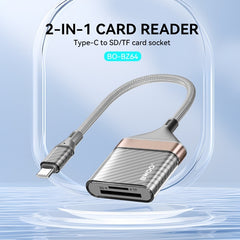 2-i-1 USB-C till SD/TF Minneskortläsare – Snabb & Smidig Dataöverföring