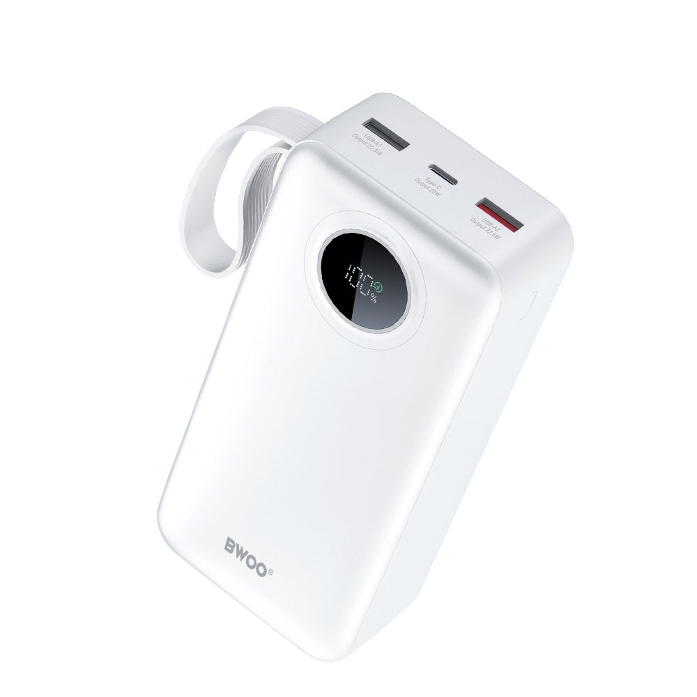 30000mAh Snabbladdning 22.5W Powerbank med LCD 2x USB-A & USB-C PD 20W
