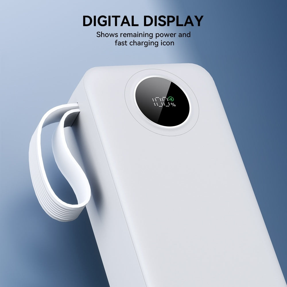 30000mAh Snabbladdning 22.5W Powerbank med LCD 2x USB-A & USB-C PD 20W