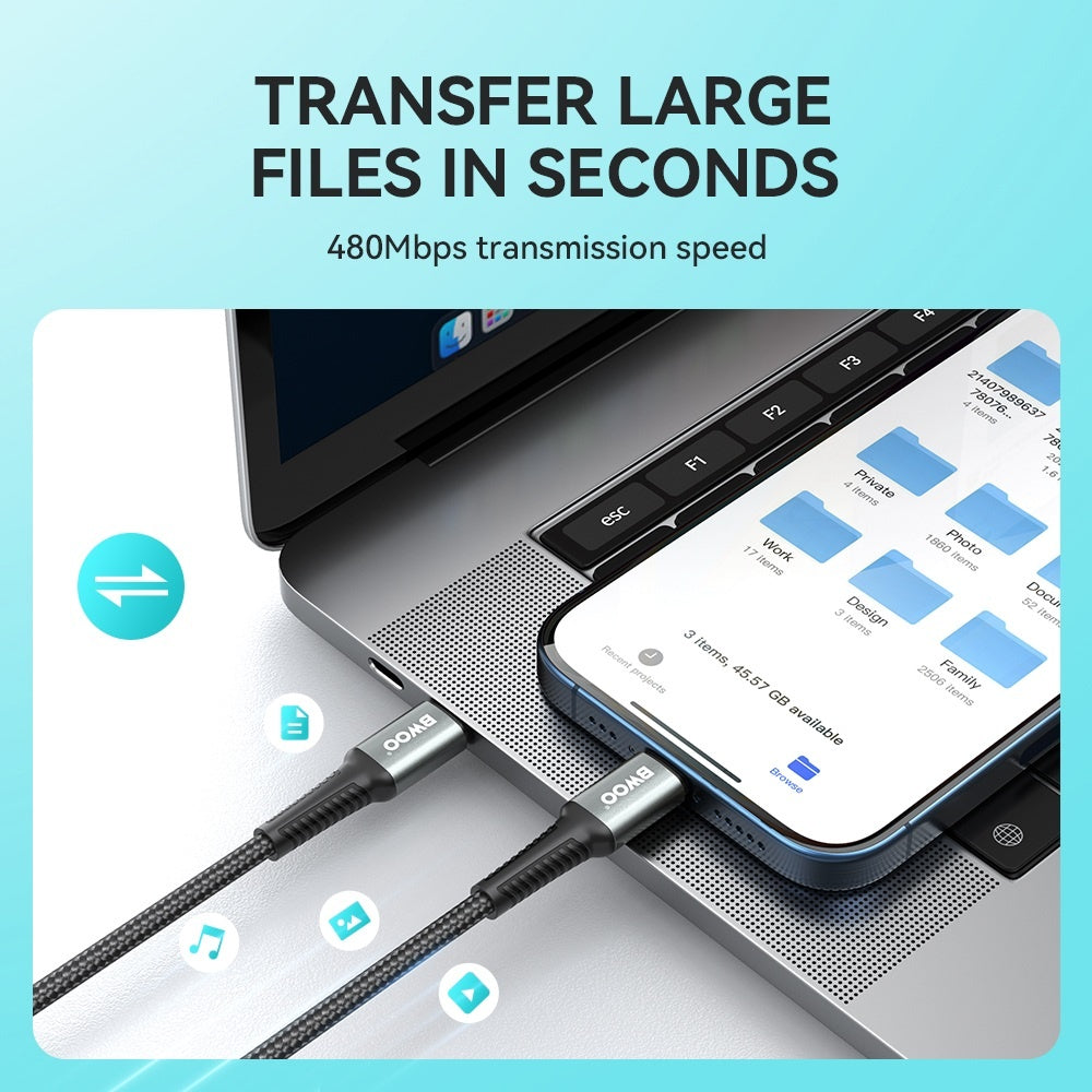 3M Snabbladdning 30W kabel för iPhone 11/12/13/ 14 USB-C till Lightning