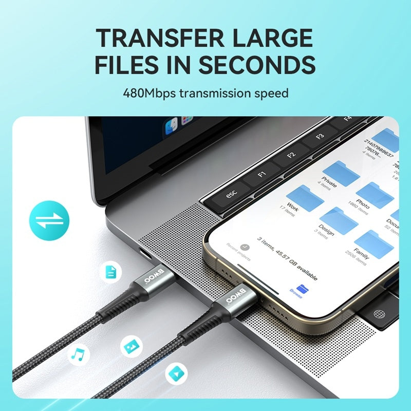 3M Snabbladdning 60W USB-C To USB-C PD kabel Samsung, iPhone 15/16/17