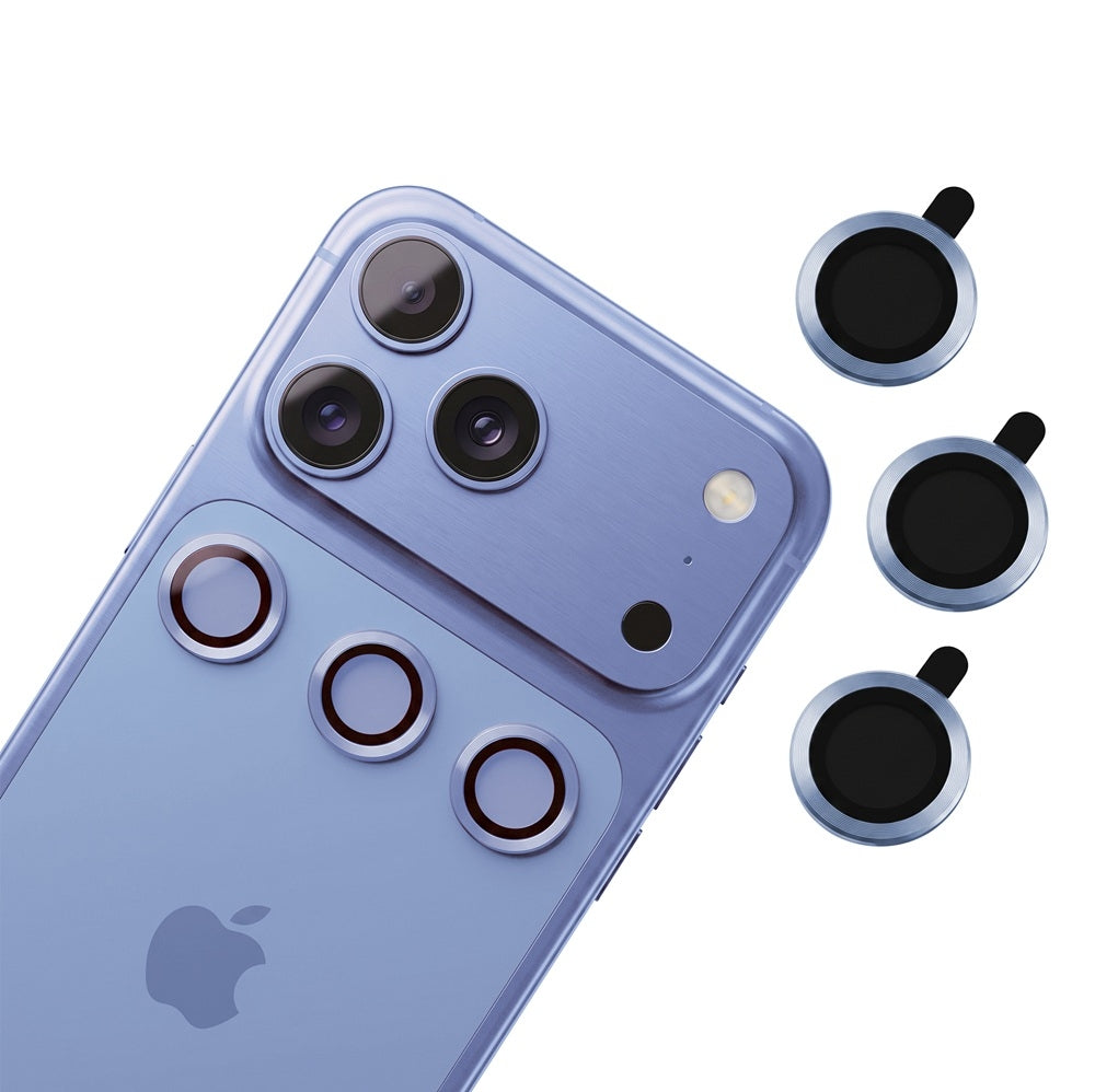 [3-Pack] iPhone 18 Pro – Kameralinsskydd Härdat Glas 9H – Sky Blue