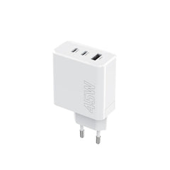 45W PD iPhone, Samsung QC Snabb Väggladdare 2xUSB-C 1xUSB Vit