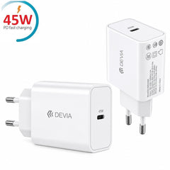 45W USB-C PD snabbladdare för mobiltelefoner och surfplattor - Vit