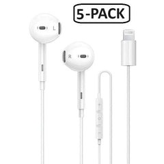 [5-PACK] Lightning in-ear hörlurar för iPhone, iPod