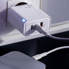 65W Snabbladdare PD Dual 2XUSB-C / USB för iPhone, Samsung, iPad