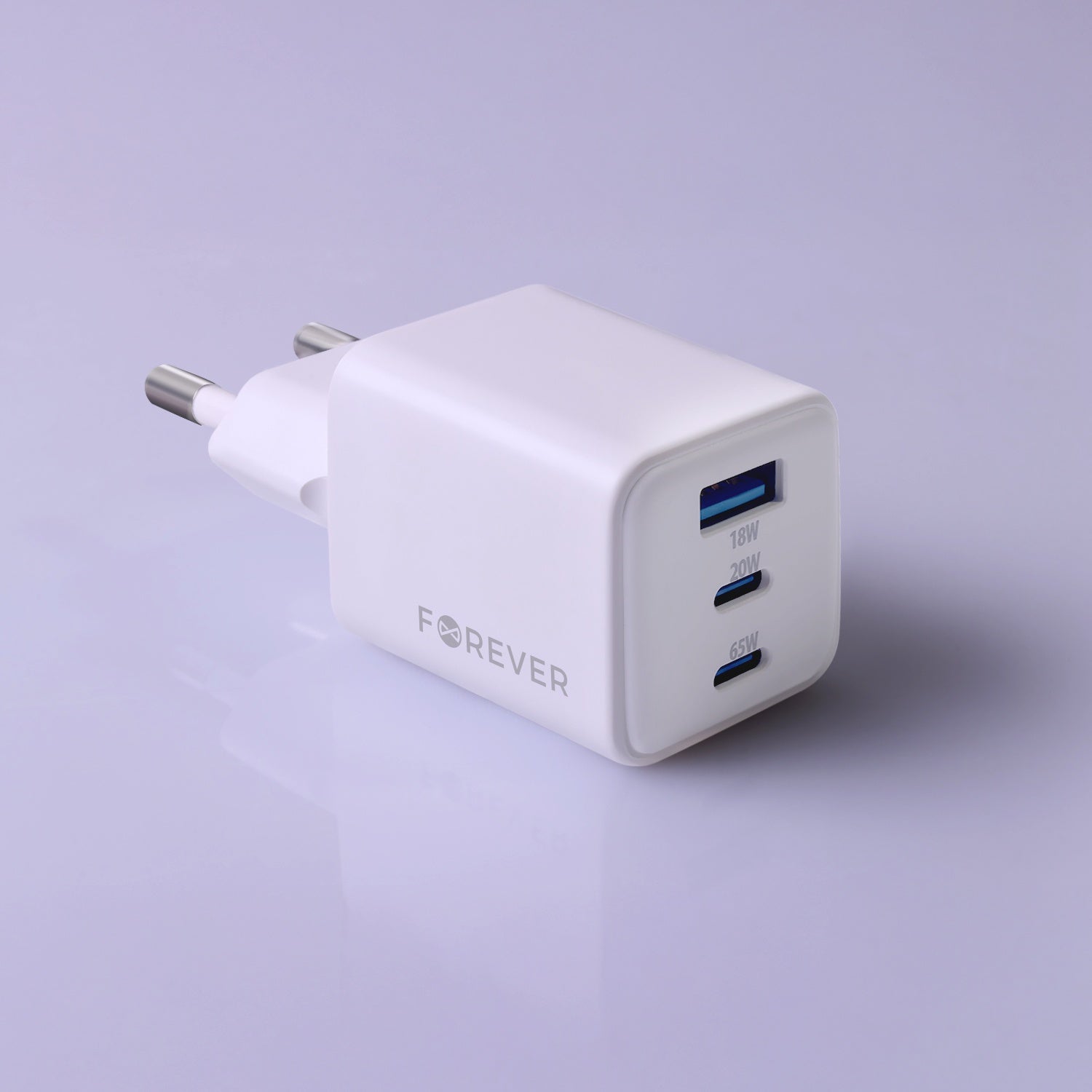 65W Snabbladdare PD Dual USB-C, USB för iPhone, Samsung, iPad