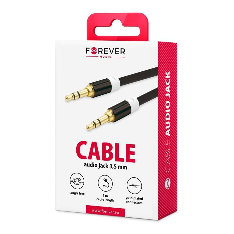 AUX Ljudkabel med 3,5 mm  kontakt FOREVER - 1m