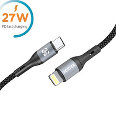 Acetek 2m USB-C till Lightning Snabbladdning Kabel – Nylon 27W för iPhone, iPad