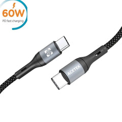 Acetek 60W USB-C till USB-C Snabbladdning PD Kabel, Nylon 1M för iPhone, Samsung
