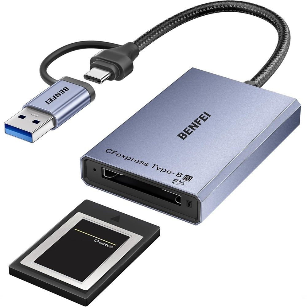 BENFEI CFexpress Type B Kortläsare USB-C & USB-A USB 3.2 Gen 2 10Gbps – Stöd för upp till 2TB
