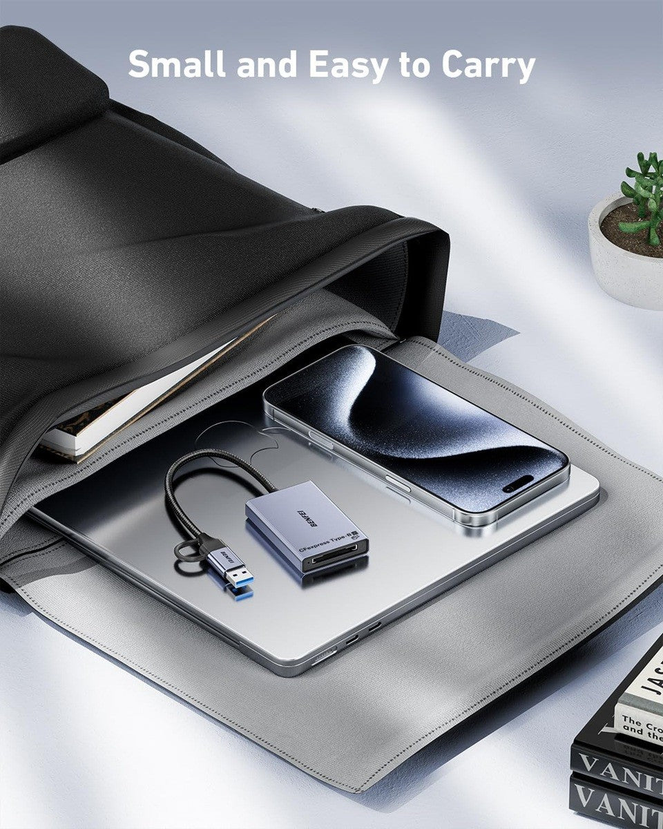 BENFEI CFexpress Type B Kortläsare USB-C & USB-A USB 3.2 Gen 2 10Gbps – Stöd för upp till 2TB
