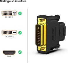 BENFEI DVI till HDMI-adapter dubbelriktad Full HD 1080P – 2-pack svart