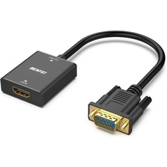 BENFEI HDMI till VGA-adapter Full HD 1080P med 3,5 mm ljudutgång – svart