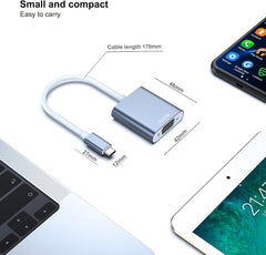 BENFEI USB-C till VGA-adapter Full HD 1080P för laptop, MacBook, skärm & projektor – grå