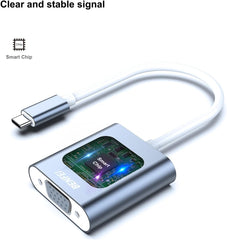 BENFEI USB-C till VGA-adapter Full HD 1080P för laptop, MacBook, skärm & projektor – grå