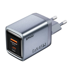 BWOO GaN 45W Snabbladdare USB-C PD & USB-A QC 3.0 PPS Väggladdare