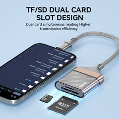 BWOO Lightning till SD/TF Kortläsare 2-i-1 – 480Mbps, Dual Slot, iPhone/iPad, 20cm