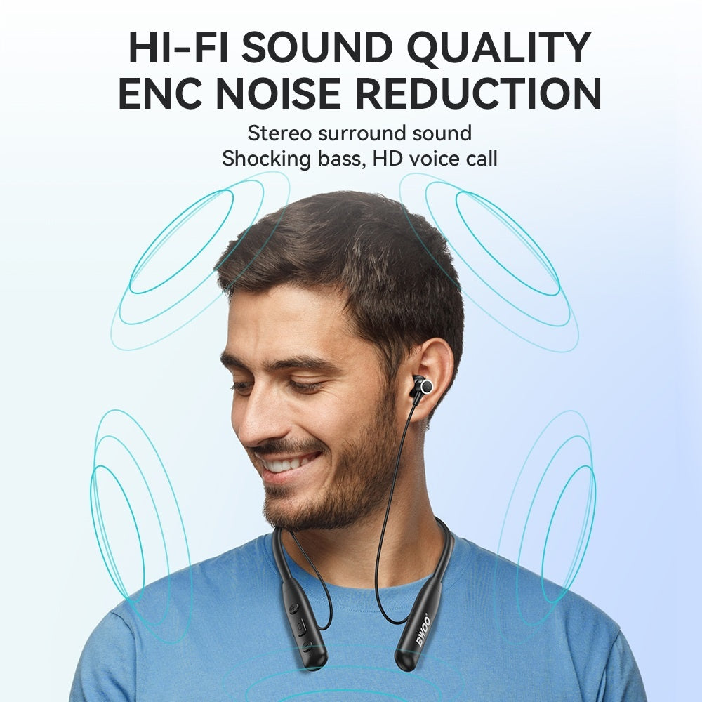 BWOO Sports Neckband Trådlösa Hörlurar BT5.3 – 40h Batteritid, ENC Brusreducering