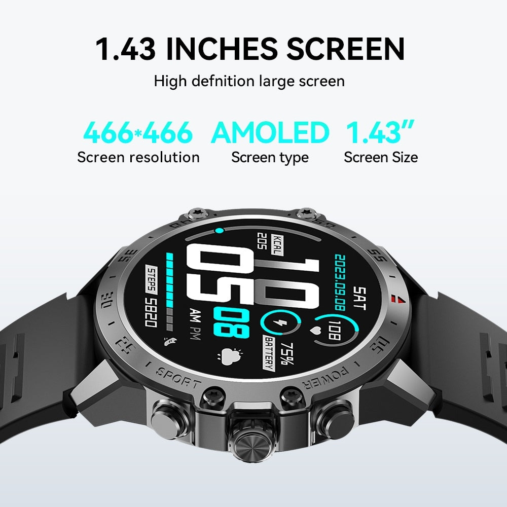 BWOO WA-08 Smartwatch 1.43” AMOLED – Puls, SpO2, Sport, IP67, Bluetooth