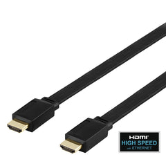 DELTACO Flat High Speed HDMI-kabel med Ethernet – 3m | 4K 30Hz | 10,2Gbps