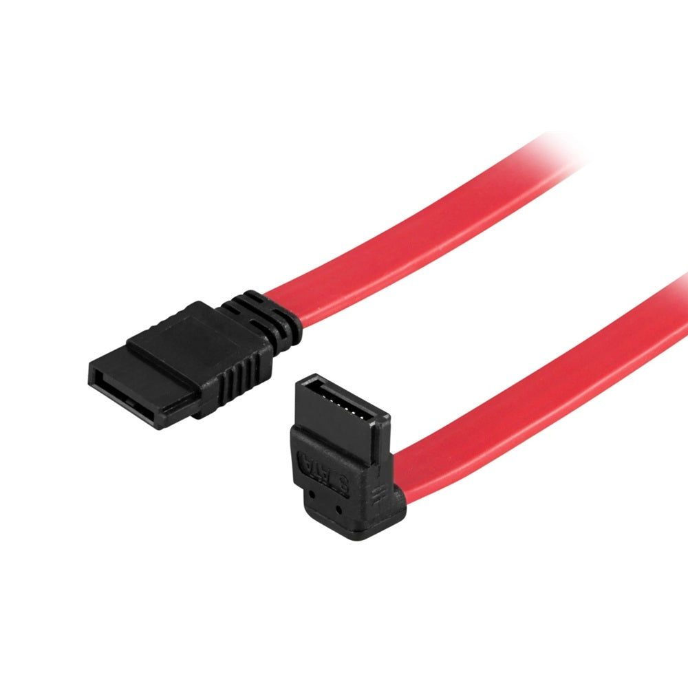 Deltaco SATA/SAS Kabel 0.5m – Vinklad till Rak för HDD/SSD