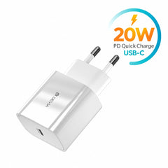 Devia 20W USB-C PD Snabbladdare Väggladdare för iPhone & Samsung