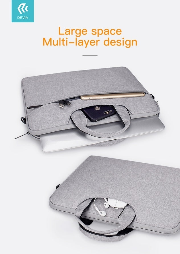 Devia Justyle MacBook / Laptopväska 15.4"–16.2" – Vattentät & Stötsäker, Svart