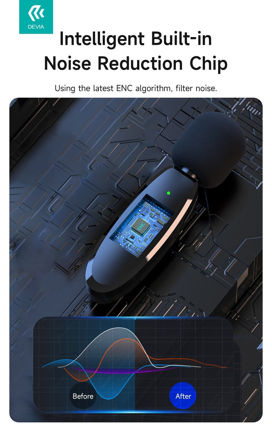 Devia Kintone Trådlös Mikrofon med Lightning kontakt (för iPhone/iPad)