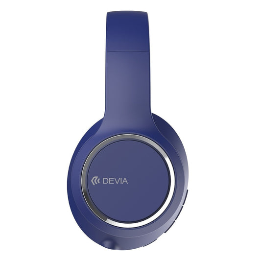 Devia Kintone Vikbara On-Ear 40mm Trådlösa Bluetooth 5.2 HD-hörlurar Blå