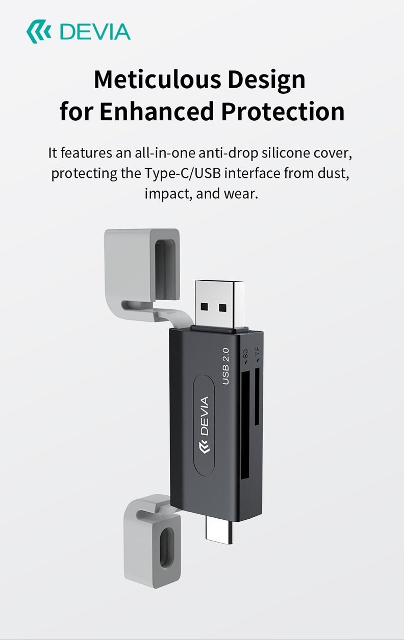 Devia Smart Series USB+Type-C 2.0 till SD/TF 2-i-1 Kortläsare card reader