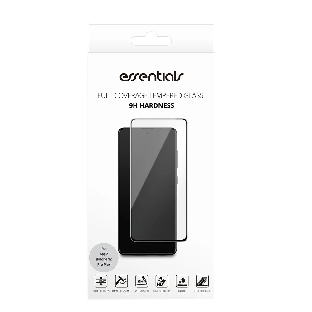 Essentials Skärmskydd för iPhone 12 Pro Max – Full-Fit Härdat Glas 9H