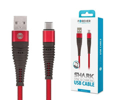 FOREVER USB-C Shark 2Amp Snabbladdning kabel för Smartphones-1m