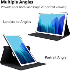 Fodral för Samsung Galaxy Tab A10.1 (2019) T510 Fodral 360° Roterbar -Svart