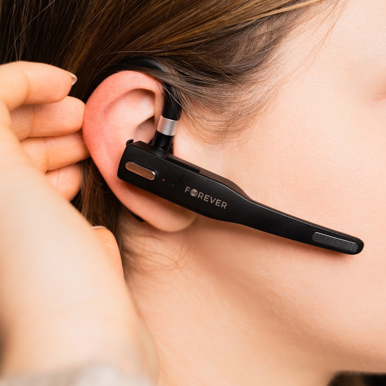 Forever BH-100 Bluetooth 5.4 Headset 12 timmars samtalstid, laddningsfodral