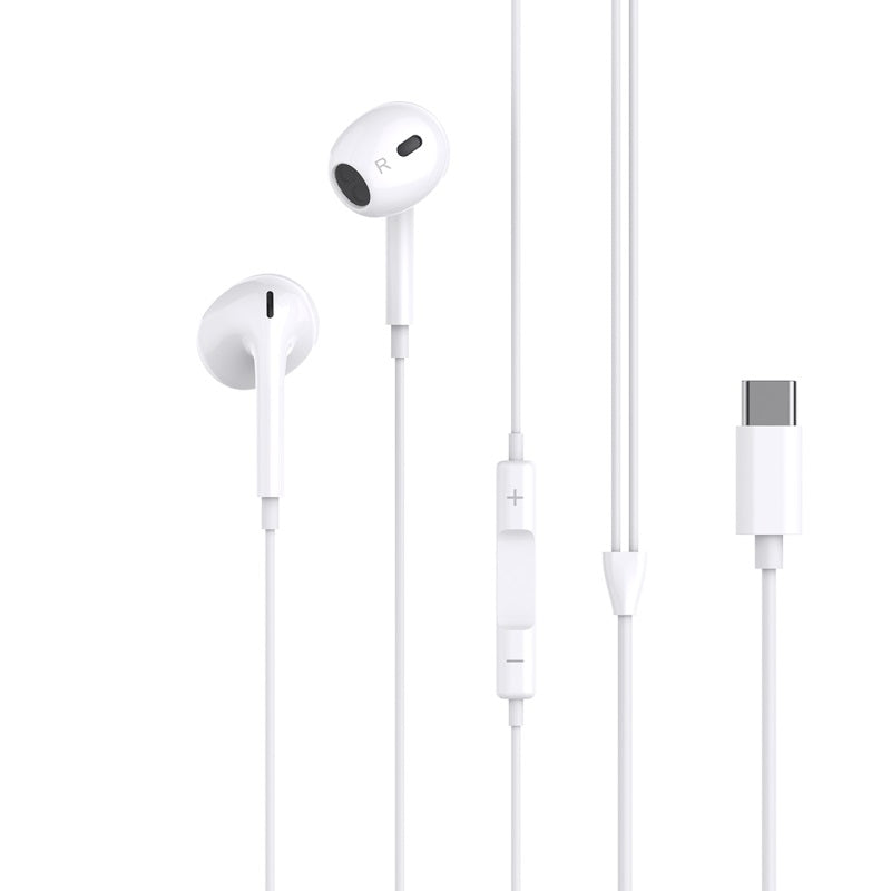 För iPhone 17/16/15 kompatibla USB-C In-Ear Hörlurar med Mikrofon EarPods