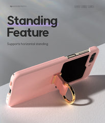 Goospery skal för Samsung Galaxy Z Flip8 med Mercury Gold Ring / Stativ - Rosa
