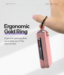 Goospery skal för Samsung Galaxy Z Flip8 med Mercury Gold Ring / Stativ - Svart