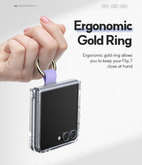 Goospery skal för Samsung Galaxy Z Flip8 med Mercury Golden Bell Ring / Hållare