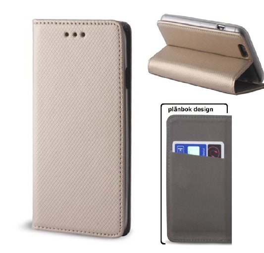 Huawei Y6 (2019) - Smart Magnet Flip Case Mobilplånbok - Guld