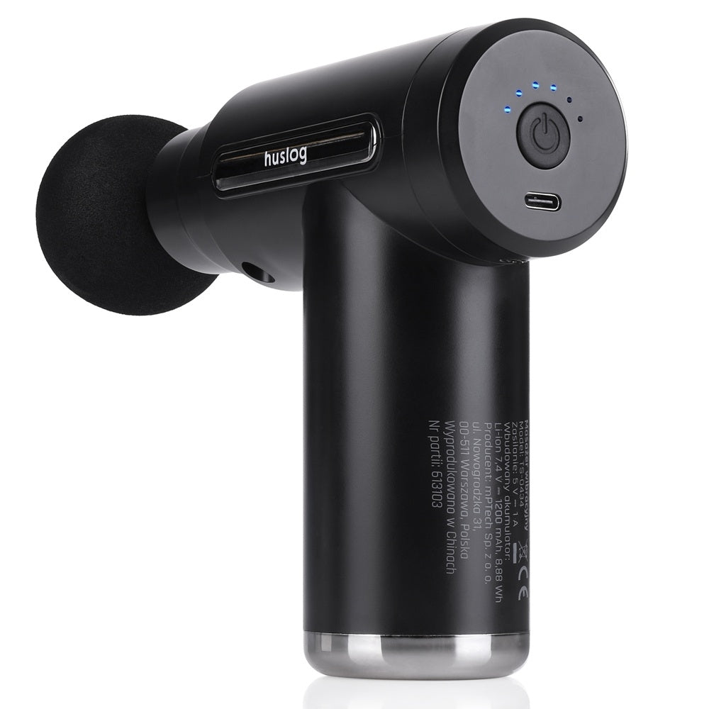 Huslog Laddningsbar Muskelmassager med 4 Massagehuvuden, Professionell Mini Massagepistol