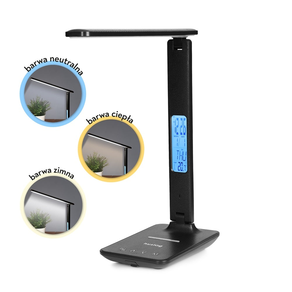 Huslog multifunktionell Lampa med klocka / Trådlös Laddare till Apple Samsung